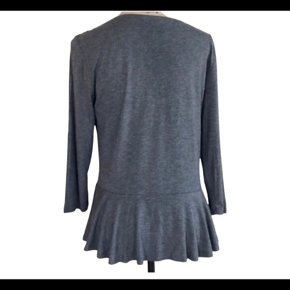 Willi Smith gray peplum top - Picture 2 of 5